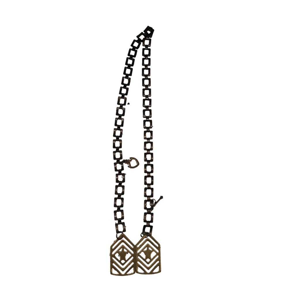 Military Style Necklace Metal Necklace Army Sgt Major Patch Sash Halloween